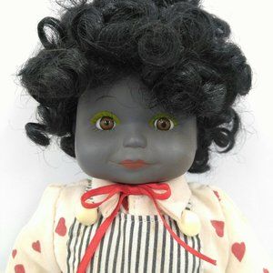 Vintage African American Porcelain Doll 13" in